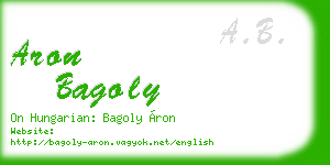 aron bagoly business card