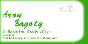 aron bagoly business card